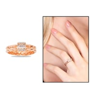 Beyaz Zirkon Taşlı Çark Tasarım Rose Renk Free Size 925 Ayar Gümüş Kadın Yüzük