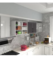 Kenzlife hazır mutfak dolabı mercimek60 gri mod2 60*240*32 mebran kapak suntalam gövde