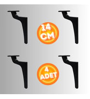 14 CM METAL ZİRVE AYAK KOLTUK AYAĞI MOBİLYA AYAĞI ÜNİTE AYAĞI KONSOL AYAĞI PUF BERJER AYAĞI ( 4 ADET (Siyah)