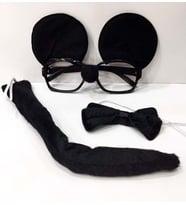 Parti Malzemeleri Mickey Mouse Gözlüğü Papyonu Kuyruğu Seti (Renksiz)