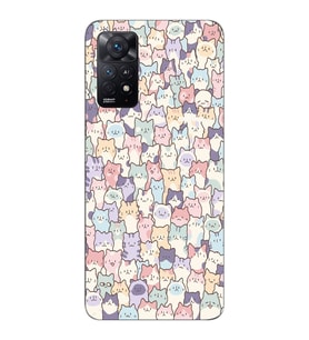Redmi Note 11 Pro Uyumlu Sevimli Kediler Desenli Şeffaf Telefon Kılıfı