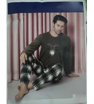 Sude Erkek Bisiklet Yaka Kışlık Polar Pijama Takımı A100/71 - 1 Adet (Haki)