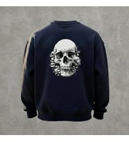 Signature Skull – Lacivert Signature Kurukafa Baskılı Unisex Sweatshirt