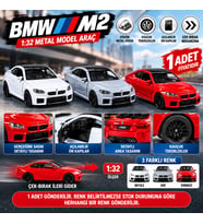 1:32 Çek Bırak BMW M2 Metal Model Araba Açılabilir Kapılı 1 ADET