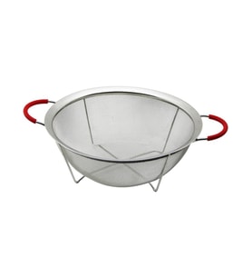 28CM TEL SEPET METAL SÜZGEÇ SİLİKON KILIFLI KULP METAL ÇERÇEVE - AYAK (5343)