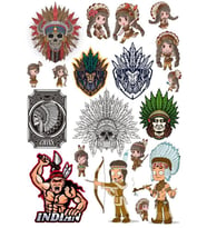 Kızılderili Apachi Sticker Set-2 16 Parça Telefon, Tablet, Defter, Laptop Sticker