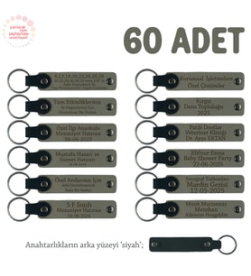 Kül Gri & Siyah, Voleybol Kulüpleri İçin Özel Üretim, 60' lı Anahtarlık Set, Hediyelik Hatıra