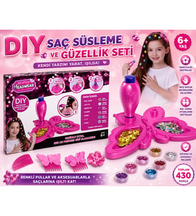 Saç Süsleme ve Güzellik Seti Çocuk Saç Aksesuar Tasarım Oyuncağı Tarak Tokalar ve Süsleme Seti