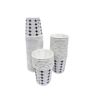 6.5  Oz Karton Bardak 150 Adet Dayanıklı (Beyaz-İndigo)