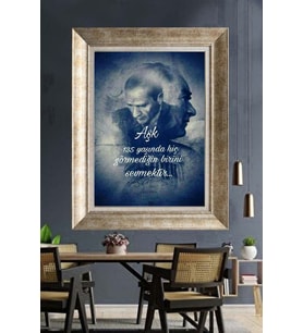 Gümüş Çerçeveli Atatürk Tablo za477