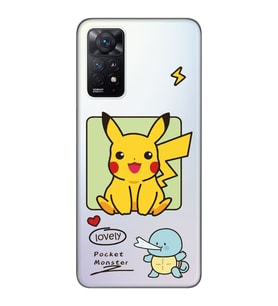 Redmi Note 11 Pro Uyumlu Pokemon Pikachu Tasarımlı Şeffaf Telefon Kılıfı