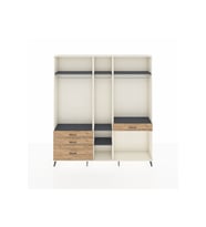 Arges Dolap 7 Raflı 4 Çekmeceli 3 Askılı 220x30x243 Aytaşı-Antrasit/Çam