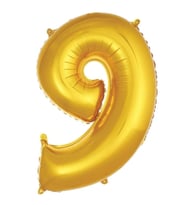 Gold 9 Rakam Folyo Balon 36 cm 1Adet