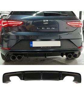 Seat Leon Mk3.5 Custom Difüzör ParlakSiyah Sağ Sol Çift 2017-2020 Arka-difizör-bodykit-ek-karlık