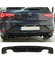 Seat Leon Mk3.5 Custom Difüzör ParlakSiyah Sağ Sol Çift 2017-2020 Arka-difizör-bodykit-ek-karlık
