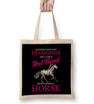 Funny Horses Are a Girl s Best Friend Not Diamonds Bez Çanta Uzun Saplı