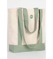 Heep Mint Yeşili Cepli Kanvas Tote Çanta (Krem)