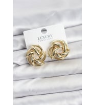 Gold Renk Pirinç Keskin Sarmal Model Kadın Küpe 5886 - GLST4461-3035