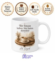 Kişiye Özel Kahve Masası Baskılı Kupa Bardak İsimli Hediye