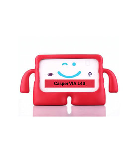 Fuchsia CASPER Via L40-G 10.4" ile Uyumlu kOkO Eğlenceli Karakterli Standlı Çocuk Tablet Kılıfı (Kırmızı)