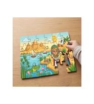 Mısır Firavunları Tasarımlı 24 Parça Ahşap Çocuk Puzzle