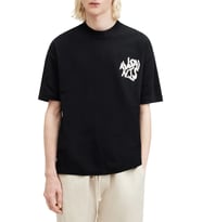 Erkek Tişört Baskılı Oversize Kısa kol T-shirt - Siyah
