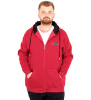 Mode XL Büyük Beden Erkek Kapüşonlu Fermuarlı Sweatshirt U25803 Bordo
