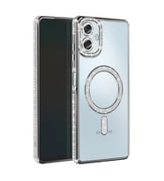 Samsung Galaxy A06 Joke Simli Magneticsafe Kılıf - Gümüş
