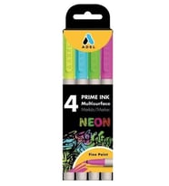Adel Prime İnk Multisurface Markör Kalem Seti Neon 4Lü