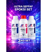 Ultra Şeffaf Epoksi Reçine 3 Kg Hobi,ahşap,tepsi,magnet Yapımı Için (SÜRPRİZ HEDİYE)