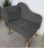 Yeni Model Tekli Köşe Koltuğu Josefin Bench Gold Ayak (Antrasit)