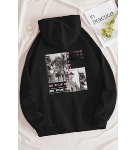 Unisex True Of Baskılı Sweatshirt (Siyah)