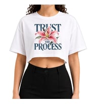 Oversize Pamuk - Polyester Beyaz Crop Tişört-istenilen baskıyla