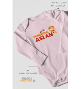 Doğuştan Aslan Uzun Kollu Çıtçıtlı Bebek Body