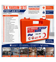 Full Set İlk Yardım Çantası – İş Yeri, Ofis, Fabrika, Araç ve Ev İçin Acil Yardım Seti (1ADET)