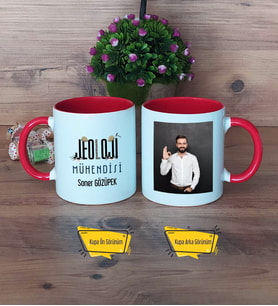 Jeoloji Mühendisi Kupa Bardak Kırmızı Fotoğraflı Mühendisler Günü Hediyesi