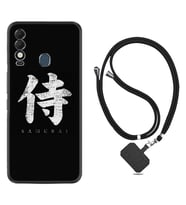 Tecno Spark 8T Kılıf Resimli Boyun Askılı İpli Desenli Silikon Samurai 1340