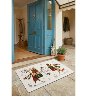 Valerine Life Kapı Önü Paspası 45x70cm Dış Mekan Yeni Yıl Ürünleri Noel Süsleri Neşeli Noel Dostları