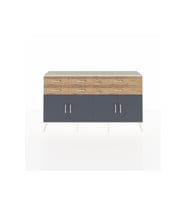 Arges Konsol 3 Raflı 6 Çekmeceli 4 Kapaklı 176x30x99 Aytaşı-Antrasit/Çam