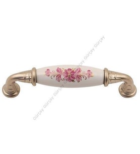 Gürçay Sude Porselen Kulp Saten Pembe Çiçekli 96mm (2 Adet) (Beyaz)