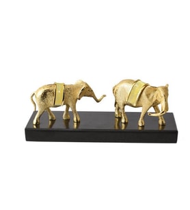 Lumienza Mermer Tabanlı Metal Fil Obje AKRD6065 (Gold)