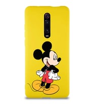 Xiaomi Redmi K20 Soft Premier Kapak Mickey Mouse-D Tasarımlı Silikon Kılıf - Sarı (Şeffaf)