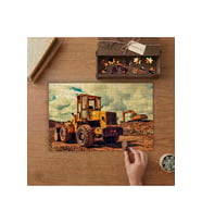İnşaat - Dozer - Kepçe - Şantiye Tasarımı 240 parça Ahşap Puzzle Ahşap Kutuda MP07337
