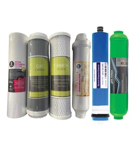 Harika Set! Açık Kasa Su Arıtma Filtre Seti 6 Lı Çift Karbon- Mineral- PH Filtre - Membran