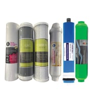 Harika Set! Açık Kasa Su Arıtma Filtre Seti 6 Lı Çift Karbon- Mineral- PH Filtre - Membran