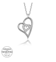 Swarovski Taşlı Gümüş Kalp Bayan Kolye