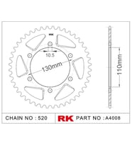 RK A4008-47-0A Aluminyum Arka Dişli