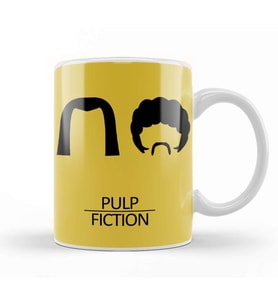 Pulp Fiction Haircuts Movie Silhouette Kupa Bardak Porselen
