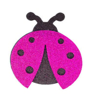 Uğur böceği evadan simli 5.5x7 cm pembe p25-