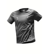 Ghassy Co. Erkek Ultra Esnek Nem Emici Vücut Geometrik Hızlı Kuruyan Hafif Spor T-shirt (Füme)